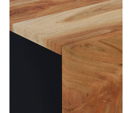 Mesita de noche de madera maciza de acacia 40x33x46 cm