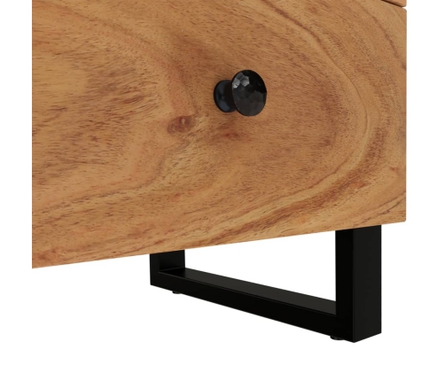 Mesita de noche de madera maciza de acacia 40x33x46 cm