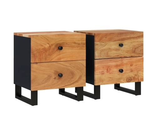 Mesitas de noche 2 uds madera maciza de acacia 40x33x46 cm