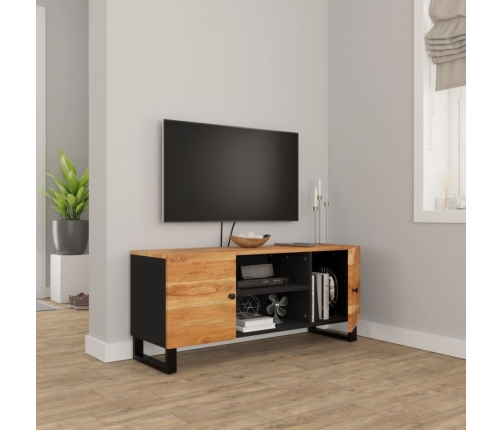 Mueble de TV madera maciza de acacia 105x33x46 cm