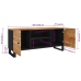 Mueble de TV madera maciza de acacia 105x33x46 cm