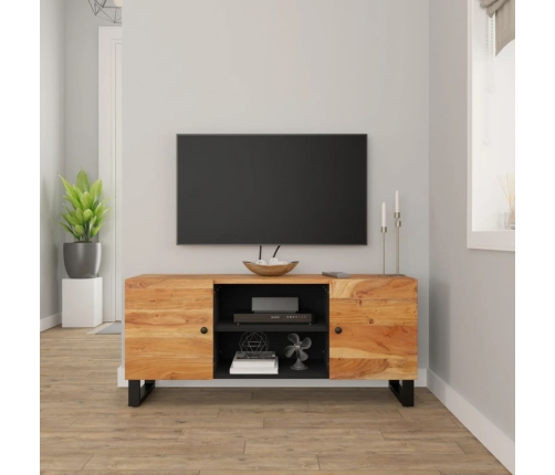 Mueble de TV madera maciza de acacia 105x33x46 cm