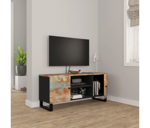 Mueble de TV madera maciza reciclada 105x33x46 cm