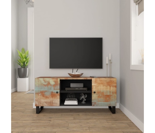 Mueble de TV madera maciza reciclada 105x33x46 cm