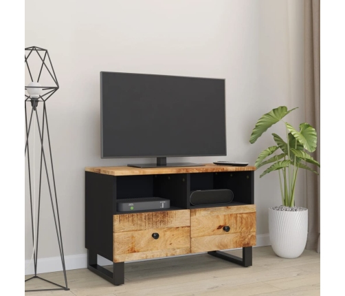 Mueble de TV madera maciza de mango 70x33x46 cm