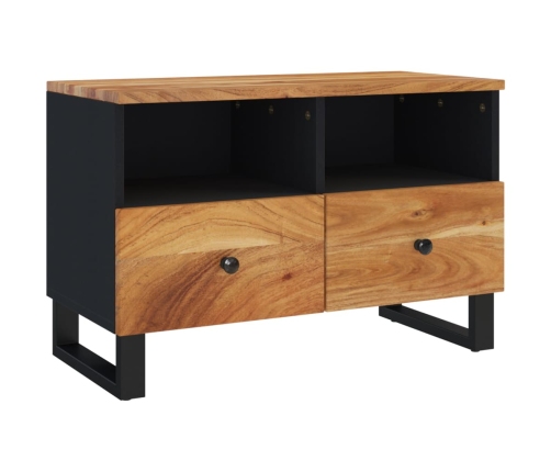 Mueble de TV madera maciza de acacia 70x33x46 cm