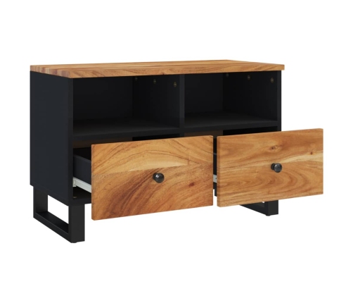 Mueble de TV madera maciza de acacia 70x33x46 cm