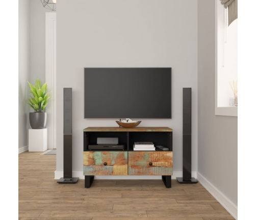 Mueble de TV madera maciza reciclada 70x33x46 cm