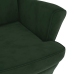 Sillón orejero y taburete de terciopelo verde oscuro