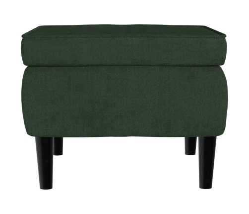 Sillón orejero y taburete de terciopelo verde oscuro