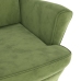 Sillón orejero y taburete de terciopelo verde claro