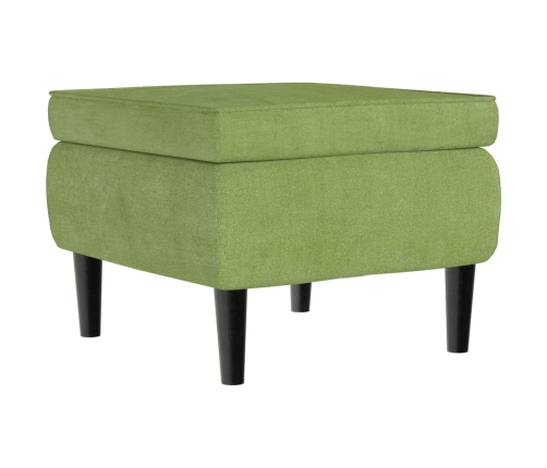 Sillón orejero y taburete de terciopelo verde claro