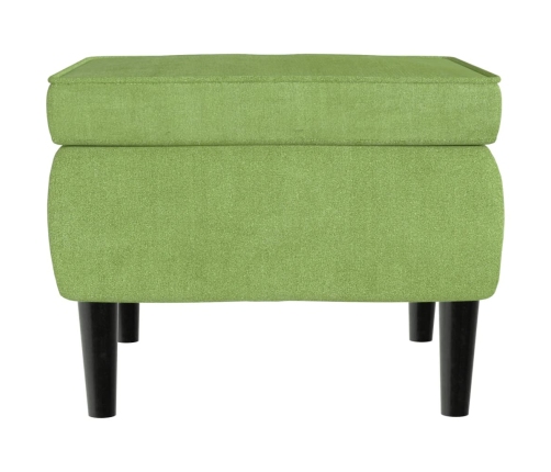 Sillón orejero y taburete de terciopelo verde claro