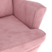 Sillón orejero y taburete de terciopelo rosa