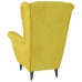 Sillón orejero con taburete terciopelo amarillo mostaza