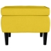 Sillón orejero con taburete terciopelo amarillo mostaza