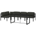 Set muebles de jardín 6 pzas y cojines aluminio gris antracita