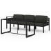 Set muebles de jardín 4 pzas y cojines aluminio gris antracita