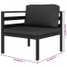 Set muebles de jardín 4 pzas y cojines aluminio gris antracita