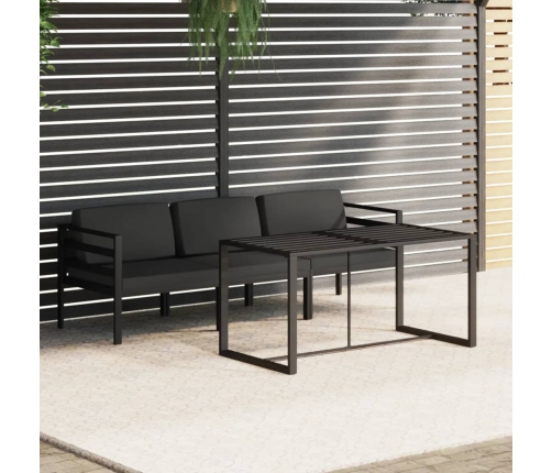 Set muebles de jardín 4 pzas y cojines aluminio gris antracita