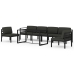 Set muebles de jardín 7 pzas y cojines aluminio gris antracita