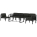 Set muebles de jardín 7 pzas y cojines aluminio gris antracita