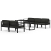 Set muebles de jardín 6 pzas y cojines aluminio gris antracita