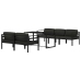 Set muebles de jardín 6 pzas y cojines aluminio gris antracita