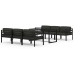 Set muebles de jardín 7 pzas y cojines aluminio gris antracita