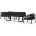 Set muebles de jardín 6 pzas y cojines aluminio gris antracita
