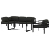 Set muebles de jardín 6 pzas y cojines aluminio gris antracita