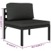 Set muebles de jardín 6 pzas y cojines aluminio gris antracita