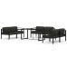 Set muebles de jardín 7 pzas y cojines aluminio gris antracita