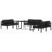 Set muebles de jardín 7 pzas y cojines aluminio gris antracita
