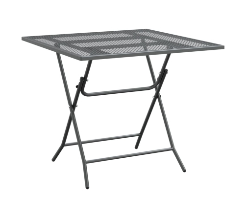 Set de comedor de jardín 3 pzas malla metal expandido antracita
