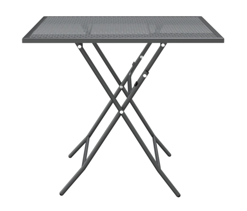 Set de comedor de jardín 3 pzas malla metal expandido antracita