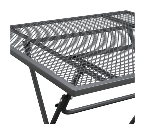 Set de comedor de jardín 3 pzas malla metal expandido antracita
