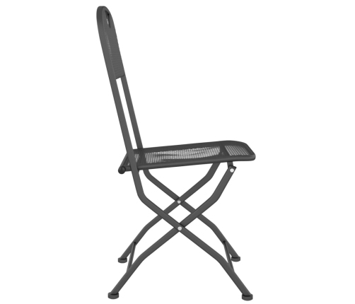 Set de comedor de jardín 3 pzas malla metal expandido antracita
