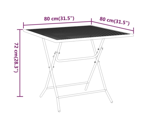 Set de comedor de jardín 3 pzas malla metal expandido antracita