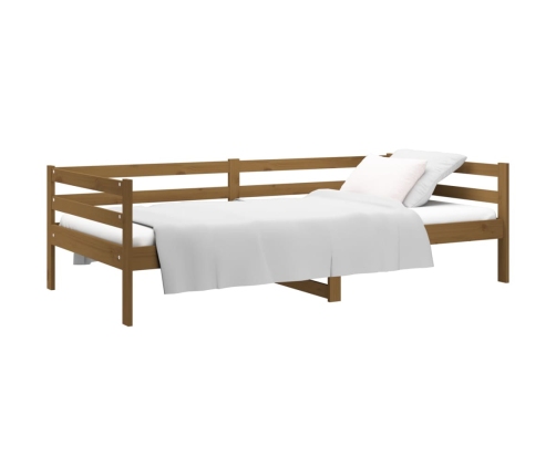 Sofá cama sin colchón madera maciza pino marrón miel 90x190 cm