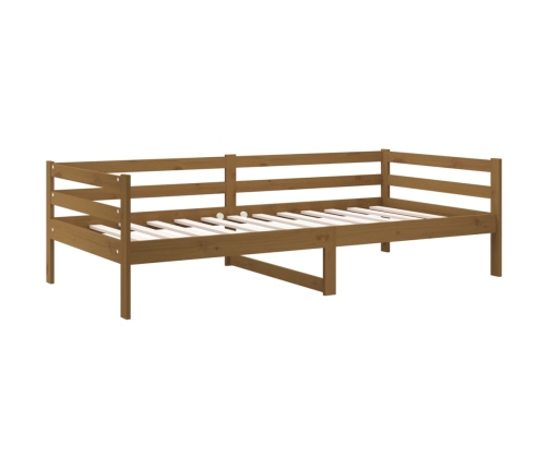 Sofá cama sin colchón madera maciza pino marrón miel 90x190 cm