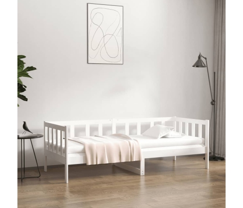 Sofá cama sin colchón madera maciza de pino blanco 90x190 cm