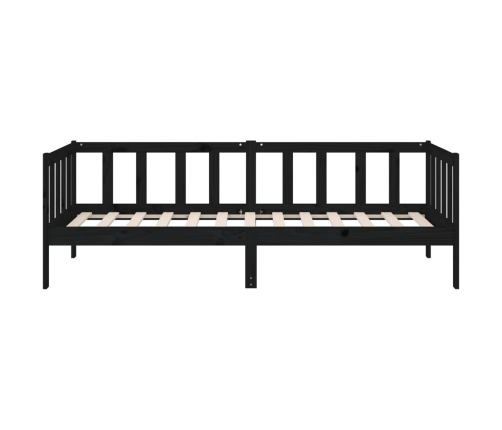 vidaXL Sofá cama madera maciza de pino negro 90x190 cm