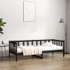 vidaXL Sofá cama madera maciza de pino negro 90x190 cm