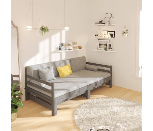 Sofá cama extraíble sin colchón gris 2x(90x190) cm