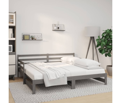 Sofá cama extraíble sin colchón gris 2x(90x190) cm