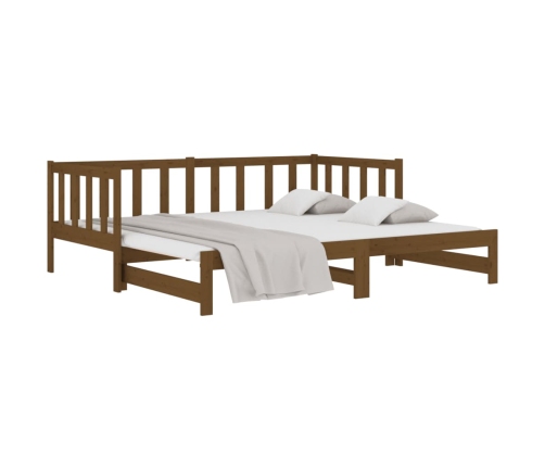 Sofá cama extraíble sin colchón marrón miel 2x(90x190) cm