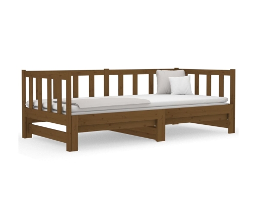 Sofá cama extraíble sin colchón marrón miel 2x(90x190) cm