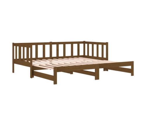 Sofá cama extraíble sin colchón marrón miel 2x(90x190) cm