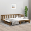 Sofá cama extraíble sin colchón marrón miel 2x(90x190) cm